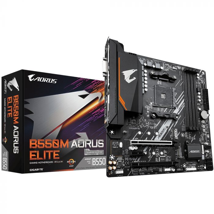 Материнська плата GIGABYTE B550M AORUS ELITE sAM4 B550 4xDDR4 M.2 HDMI DP mATX