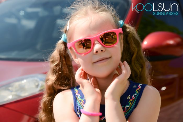 Дитячі сонцезахисні окуляри Koolsun Wave, 3-10р, неоново-рожевий