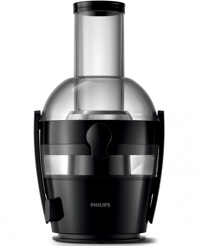 Соковитискач Philips Viva Collection відцентрований 800Вт, чаша-2л, жмих-1.2л, жолоб на ціле яблуко, пластик, чорний