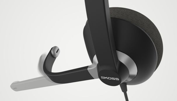 Гарнітура комп'ютерна стерео On-Ear Koss CS300, USB, Uni Mic, 2.4м, Чорний