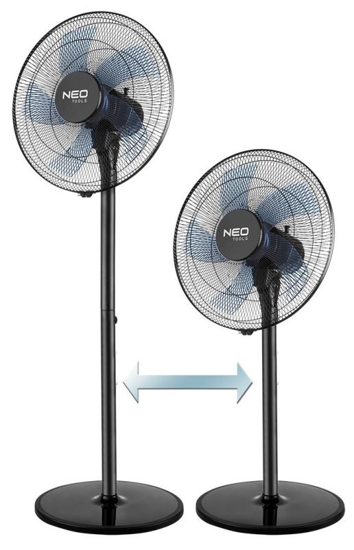 Вентилятор підлоговий Neo Tools NT01 професійний, 40см, 50Вт, опора кругла, двигун мідь 100%, чорний