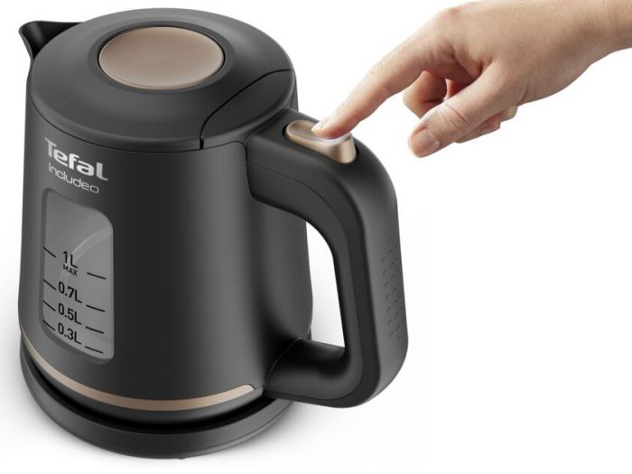 Електрочайник Tefal Includeo 1л, пластик, чорний