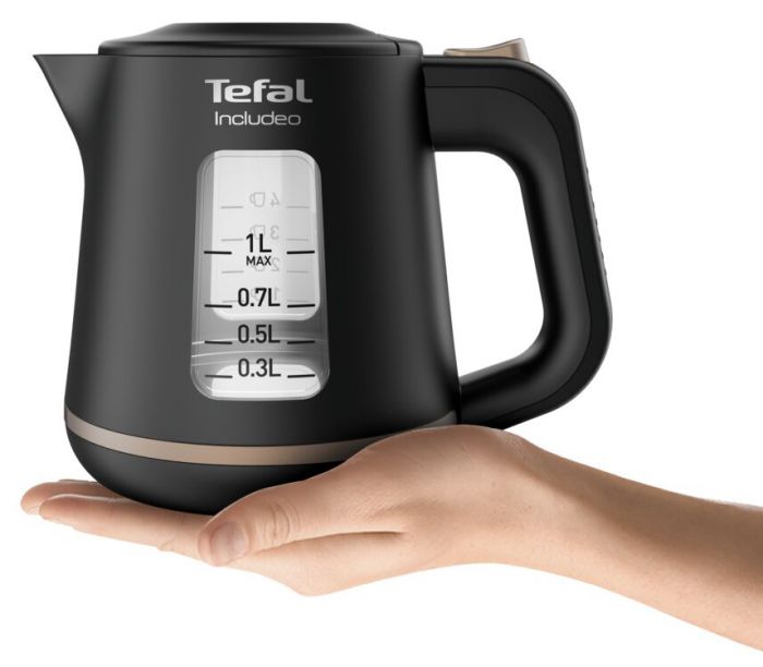 Електрочайник Tefal Includeo 1л, пластик, чорний