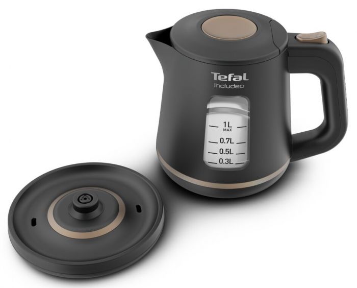 Електрочайник Tefal Includeo 1л, пластик, чорний