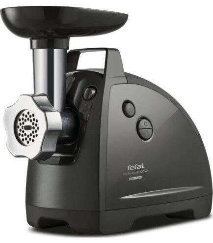 М'ясорубка Tefal HVB Plus, 2000Вт, 2.6кг/хв, 3 решітки, насадка для ковбас, кеббе, томатів, 5 терок, пластик/метал, чорний
