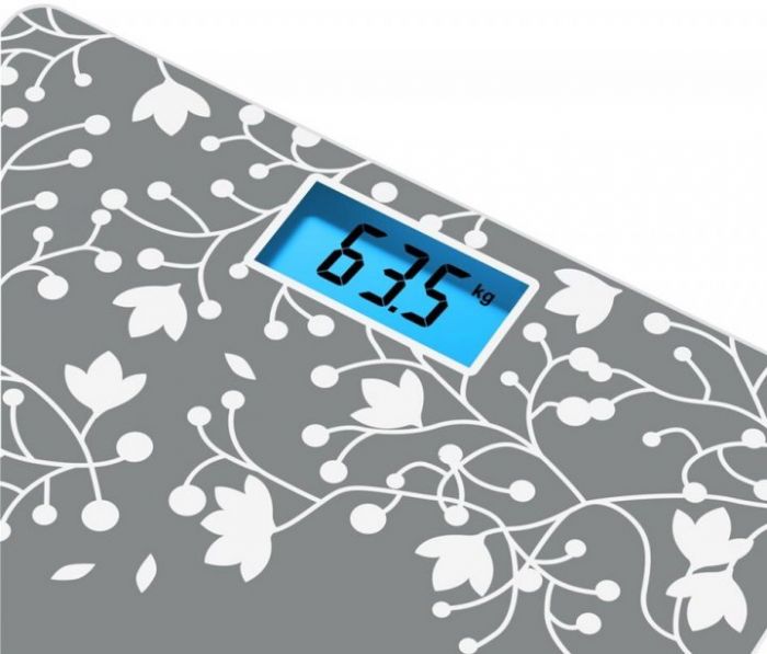 Ваги Tefal підлогові Classic Blossom, 160кг, AAAx2 немає у компл., скло, срібло