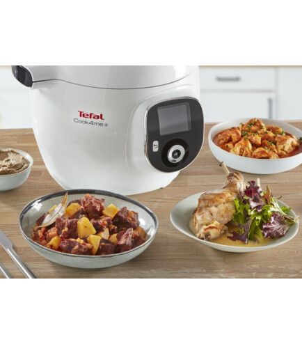 Мультиварка-скороварка Tefal Cook4Me +, 1600Вт, чаша-6л, електронне керув., пластик, білий