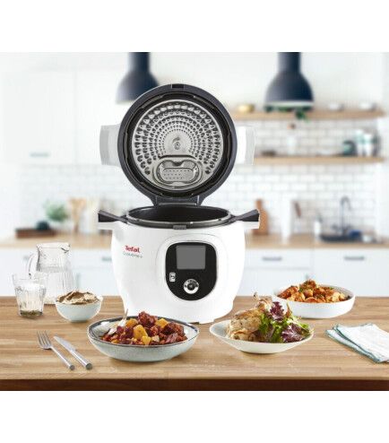 Мультиварка-скороварка Tefal Cook4Me +, 1600Вт, чаша-6л, електронне керув., пластик, білий