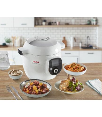 Мультиварка-скороварка Tefal Cook4Me +, 1600Вт, чаша-6л, електронне керув., пластик, білий