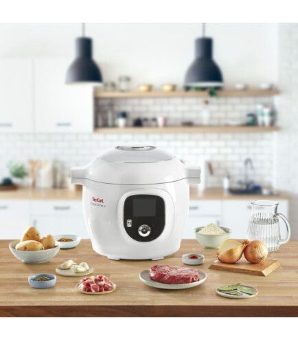 Мультиварка-скороварка Tefal Cook4Me +, 1600Вт, чаша-6л, електронне керув., пластик, білий