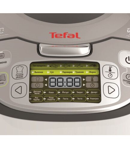 Мультиварка Tefal Fuzzy Logic, 750Вт, чаша-5л, електронне керув., пластик, сірий