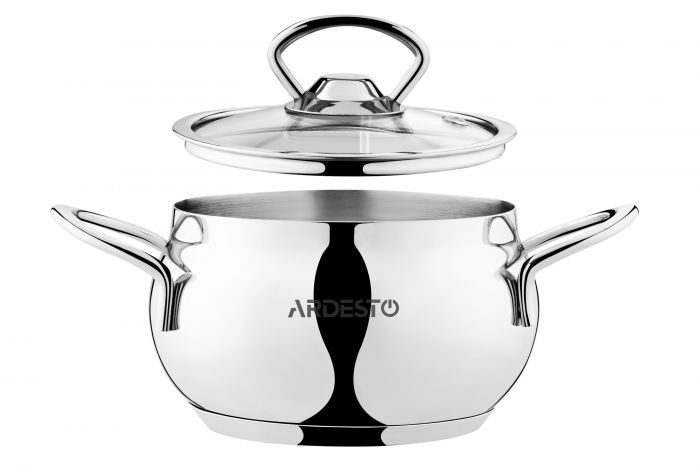 Каструля зі скляною кришкою Ardesto Black Mars, 1.1л, нержавіюча сталь
