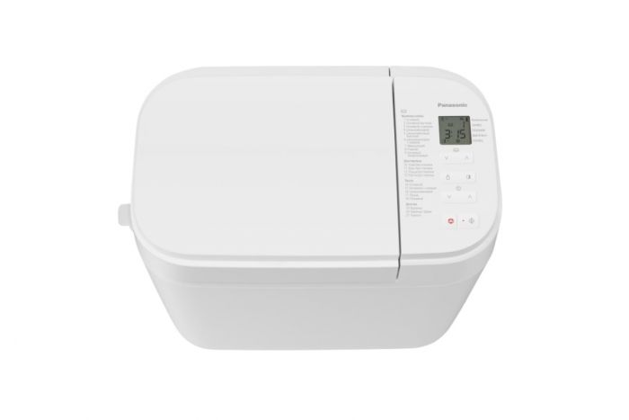 Хлібопічка Panasonic 550Вт, програм-21, макс.вага -1.25кг, форма-прямокутник, пластик, білий