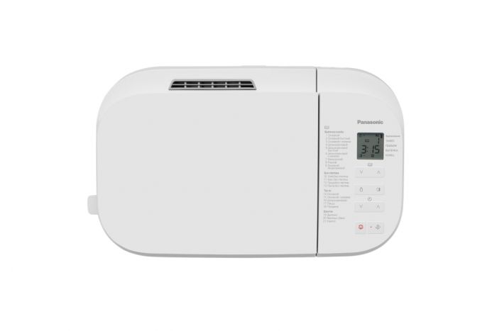 Хлібопічка Panasonic 550Вт, програм-21, макс.вага -1.25кг, форма-прямокутник, пластик, білий