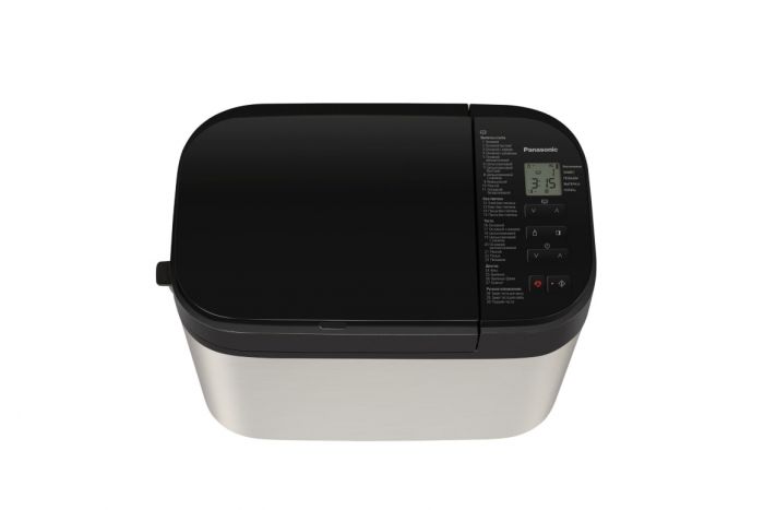 Хлібопічка Panasonic 550Вт, програм-30, макс.ваг -1.25кг, форма-прямокутник, метал, чорний