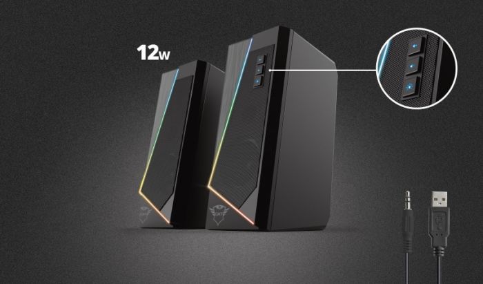 Акустична система Trust GXT 609 Zoxa 2.0, USB/AUX, RGB, чорний
