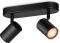 Світильник точковий накладний розумний WiZ IMAGEO Spots, 2х5W, 2200-6500K, RGB, Wi-Fi, чорний