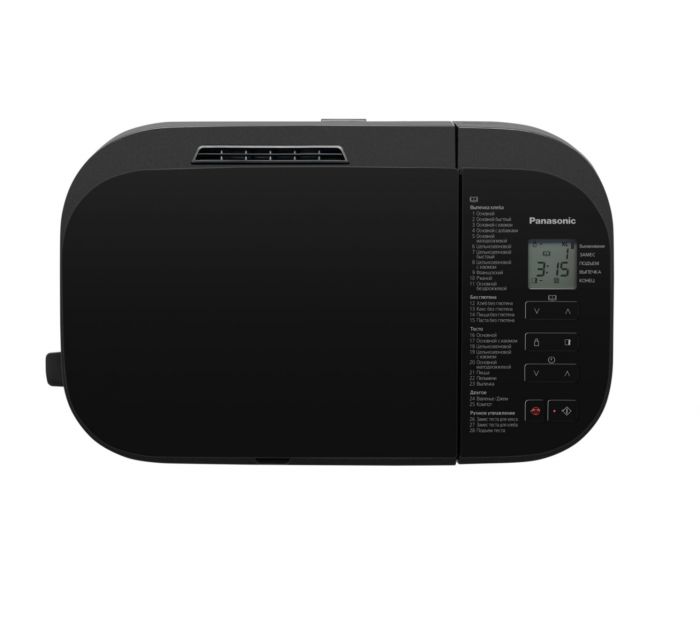 Хлібопічка Panasonic 550Вт, програм-28, макс.вага -1.25кг, форма-прямокутник, пластик, чорний
