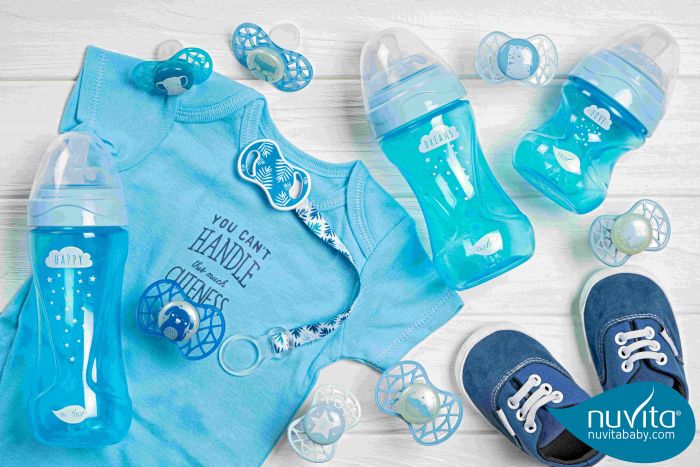 Пляшка для годування Nuvita Mimic Cool 250мл, 3міс+, антиколікова, блакитний