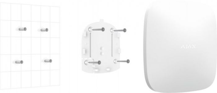 Інтелектуальна охоронна централь Ajax Hub 2 Plus, gsm, ethernet, wi-fi, jeweller, бездротова, білий