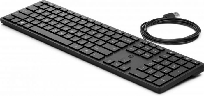 Клавіатура мембранна НР 320K, 109key, USB-A, EN/UK, чорний