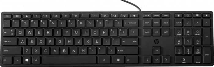 Клавіатура мембранна НР 320K, 109key, USB-A, EN/UK, чорний