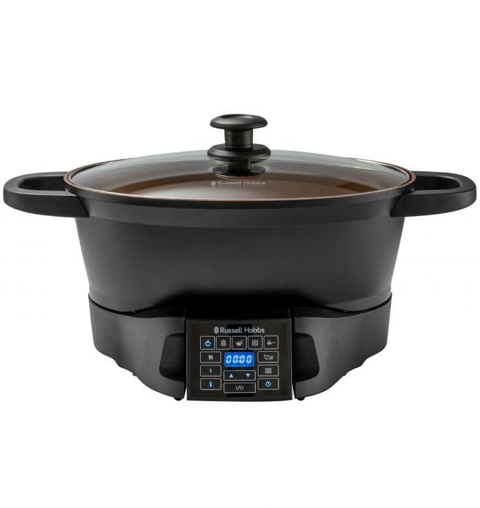 Мультиварка Russell Hobbs GoodToGo, 1000Вт, чаша-6.5л, електронне керув., знімна кришка, кераміка, чорний