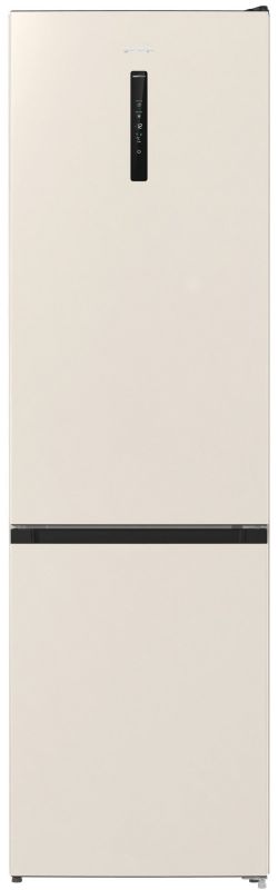 Холодильник з нижн. мороз. камерою Gorenje NRK6202AC4, 200х60х60см, 2 двері, 235( 96)л, А+, NoFrost+ , AdaptTech, Зона св-ті, LED Диспл зовнішній, ,бежевий