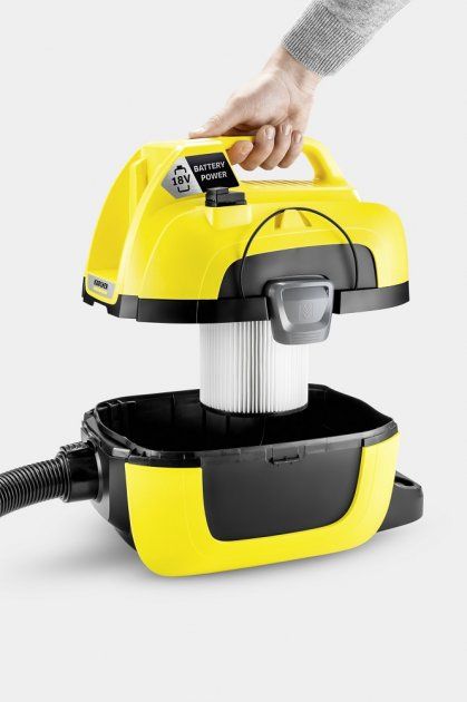 Пилосос професійний Karcher WD 1 Compact Battery, 18В, контейнер 7л, 3.14кг, без АКБ та ЗП