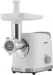 М'ясорубка Gorenje, 1800Вт, 2.1кг/хв, 2 решітки, насадка для ковбас, кеббе, томатів, 3 терки, пластик/метал, білий