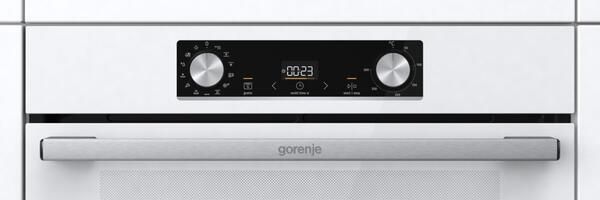 Духова шафа Gorenje електрична, 77л, A+, пара, дисплей, білий