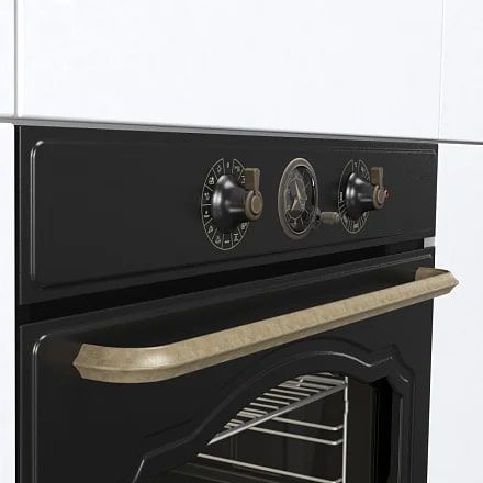 Духова шафа Gorenje електрична, 77л, A+, пара, дисплей, чорний