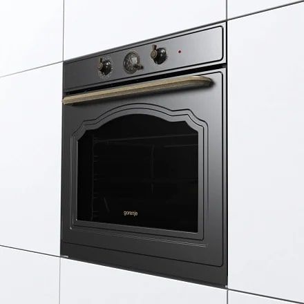 Духова шафа Gorenje електрична, 77л, A+, пара, дисплей, чорний