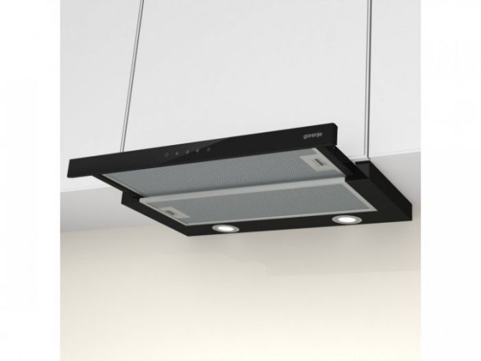 Витяжка Gorenje телескопічна, 60см, 350м.куб/год, чорний