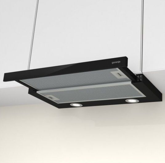Витяжка Gorenje телескопічна, 60см, 450м.куб/год, чорний