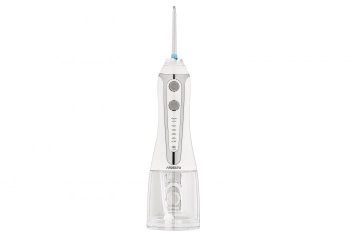 Іригатор Ardesto портативний, чаша 300 мл, Li-ion акум. в компл., чохол, 7 насадок, білий