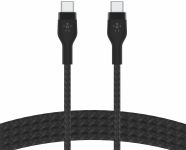 Кабель USB-C > USB-C заряджання/синхронізації Belkin 1м, 60Вт, Type-C, плетений, силіконовий, з ремінцем на магніті, чорний