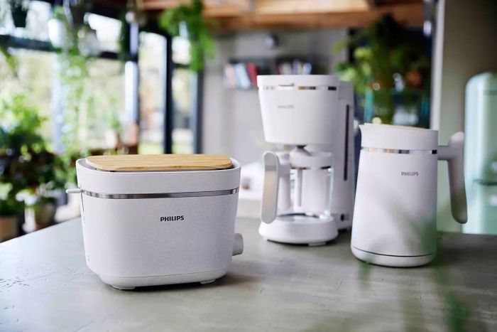 Тостер Philips Series Eco Conscious Edition 830Вт, кришка від пилу, пластик, білий