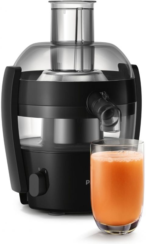 Соковитискач Philips Viva Collection відцентрований 500Вт, чаша-0.5л, жмих-1л, пластик, чорний
