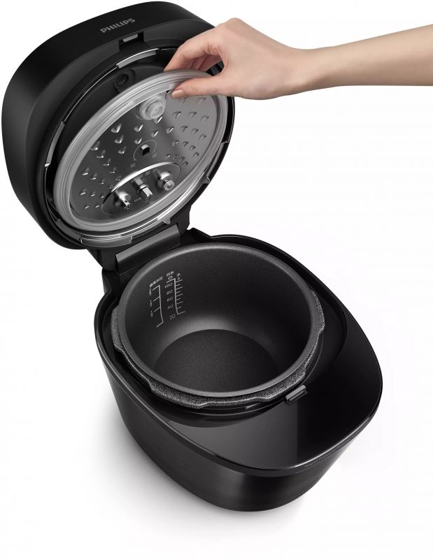 Мультиварка-скороварка Philips All-in-One Cooker, 1000Вт, чаша-5л, електронне керув., пластик, чорний