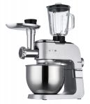 Кухонна машина Ardesto 1500Вт, чаша-метал, корпус-метал, насадок-10, сріблясто-сірий