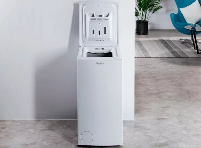 Пральна машина Whirlpool вертикальна, 6кг, 1200, A+++, 60см, дисплей, білий