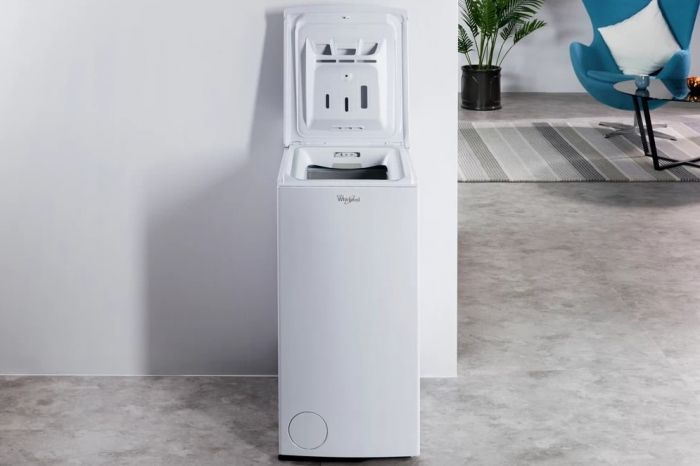 Пральна машина Whirlpool вертикальна, 6,5кг, 1200, A+++, 60см, дисплей, інвертор, білий