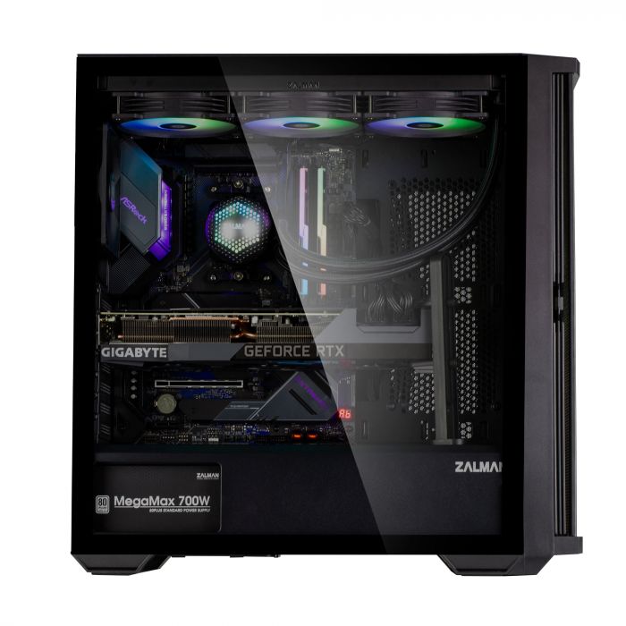 Корпус Zalman Z10 без БЖ, 2xUSB3.0, 1xUSB Type-C, 3x140мм, 1x120мм, VGA 395мм, LCS ready, TG Side Panel, EATX, чорний