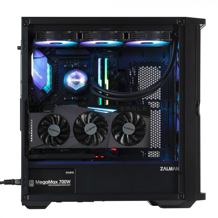 Корпус Zalman Z10 Plus без БЖ, 2xUSB3.0, 1xUSB Type-C, 3x140мм ARGB, 1x120мм ARGB, VGA 395мм, LCS ready, TG Side Panel, EATX, чорний