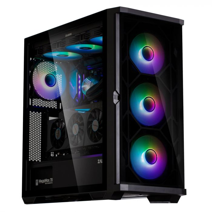 Корпус Zalman Z10 Duo без БЖ, 2xUSB3.0, 1xUSB Type-C, 3x140мм ARGB, 1x120мм ARGB, VGA 395мм, LCS ready, TG Side Panel, EATX, чорний