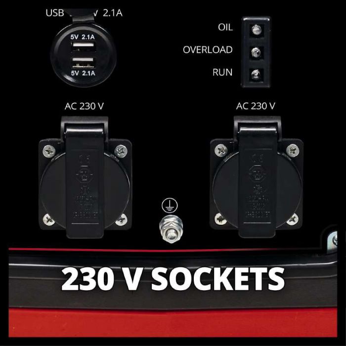 Генератор бензиновий інверторний Einhell TC-IG 2000, 230В, 1.8/2.0кВт, ручний стартер, 21.6кг