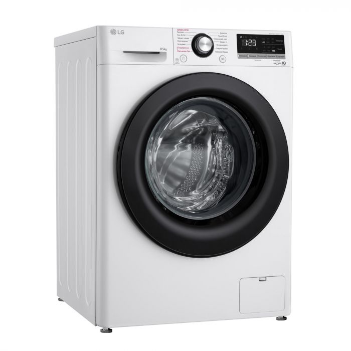 Пральна машина LG фронтальна, 8.5кг, 1200, A+++, 48см, дисплей, пара, інвертор, білий