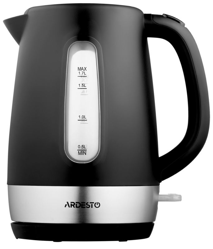 Електрочайник ARDESTO 1.7л, Strix, пластик, чорний матовий