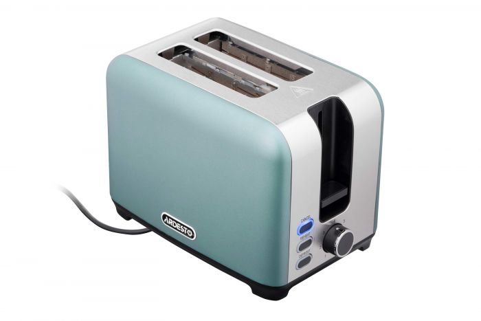 Тостер ARDESTO Mint Harmony 800Вт, метал, м'ятно-сріблястий